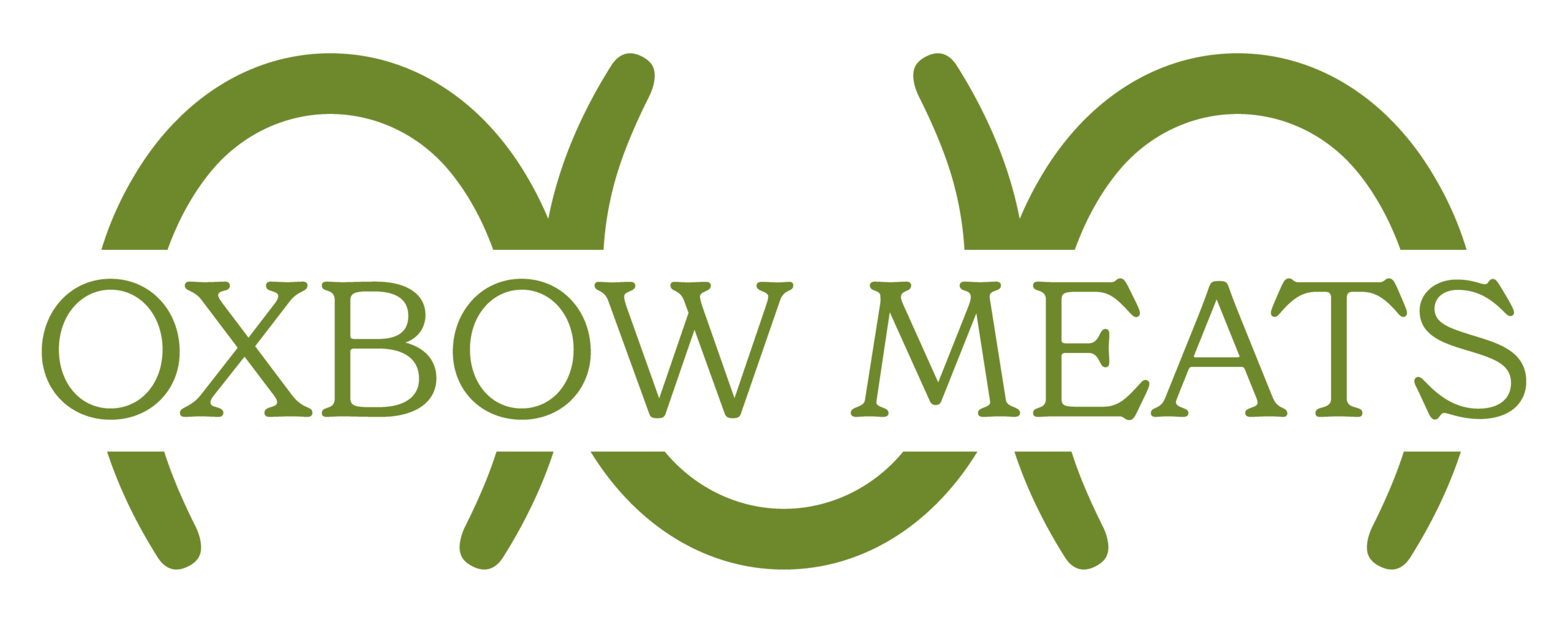 OxbowMeats_Logo_Green Logo design featuring a stylized apple and leaf integrated with farm elements, representing sustainable agriculture and fresh produce. Ideal for branding in the farming industry.
